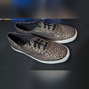 NIB Gold and Black Patterned Keds